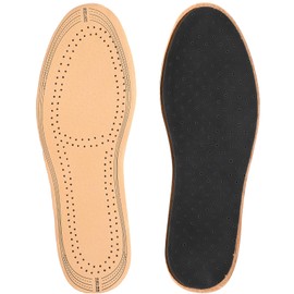 Beavorty Leather Insoles for Women Men Ultra-thin Breathable Latex Shoes Inserts Anti-slip Design Comfortable for Sports Casual Shoes