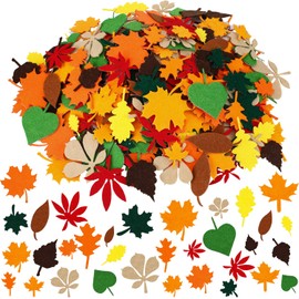 528 Pieces Sheet Stickers Felt Sheet Stickers Maple Leaf Stickers Various Autumn Leaf Decorations for Thanksgiving Party Crafts Ornaments