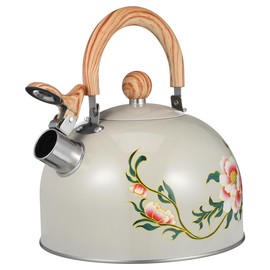 Ciieeo Whistling Tea Kettle for Stovetop, Stainless Steel Teapot Vintage Floral Pattern Kettles with Stay-cool Ergonomic Handle, 3L Rapid Boiling Teapot for Home Kitchen