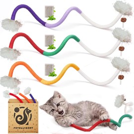 Petelligent Bent Cat Rope Toy, Pet Chew Toys, Interactive Tease Toys for Cats and Kittens, Bite-Proof Playthings, Cotton Rope Kitten Toys Dental Care Stress Relief Pet Supplies (Extra Large 3 Pack)