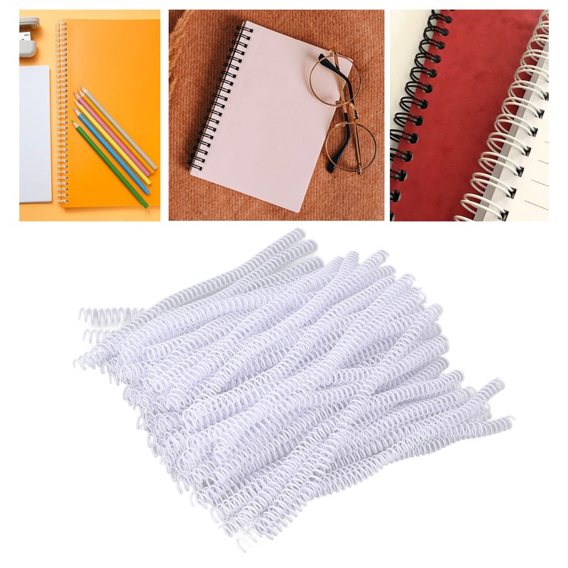 100Pcs Spiral Binding Coils Plastic Dia 9.5mm 3/8in 48 Teeth
