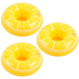 Inflatable Drink Holder 3 Pack Lemon Drink Pool Floats Cup Holders for Summer Pool Party, Variety Shape to Choose