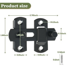 Alise 2 Pcs Stainless Steel Gate Latches Flip Latch Safety Door Lock,3-Inch Matte Black