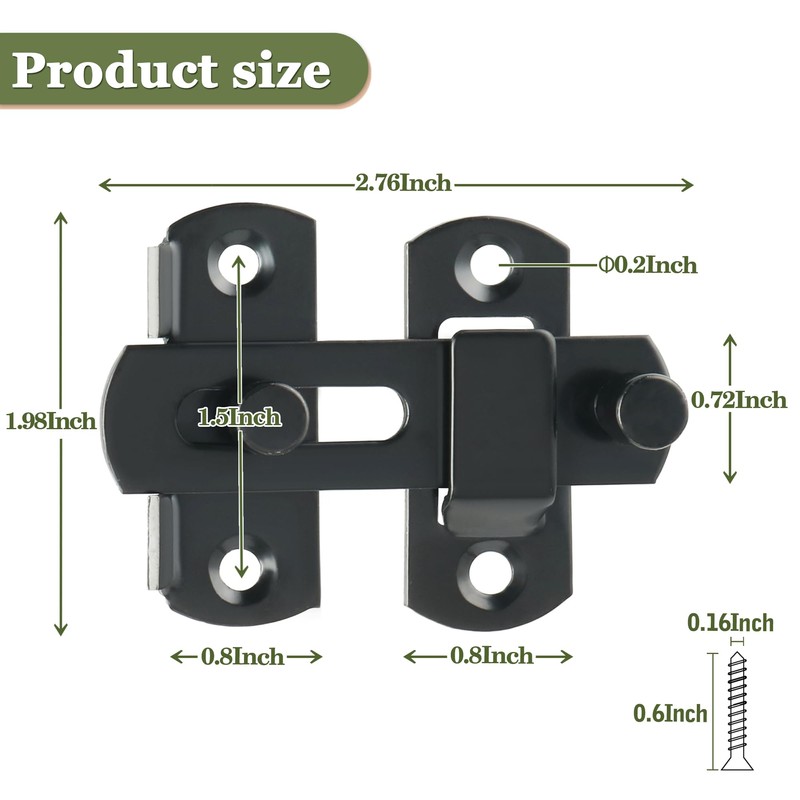 Alise 2 pcs Flip Latch Gate Latch,3 inch Stainless Steel