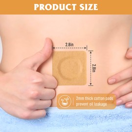 20Pcs Castor Oil Patches for Belly Button, Castor Oil Pack Belly Wrap, Self-Adhesive Highly Absorbent Castor Oil Pad Belly Button Cover