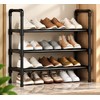 Multi-Layer Shoe Rack for Entryway Storage – Space-Saving Black Shoe