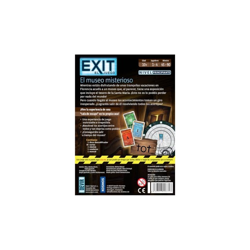 Exit: El Museo Misterioso en Español, EXIT10, Juego de Mesa,