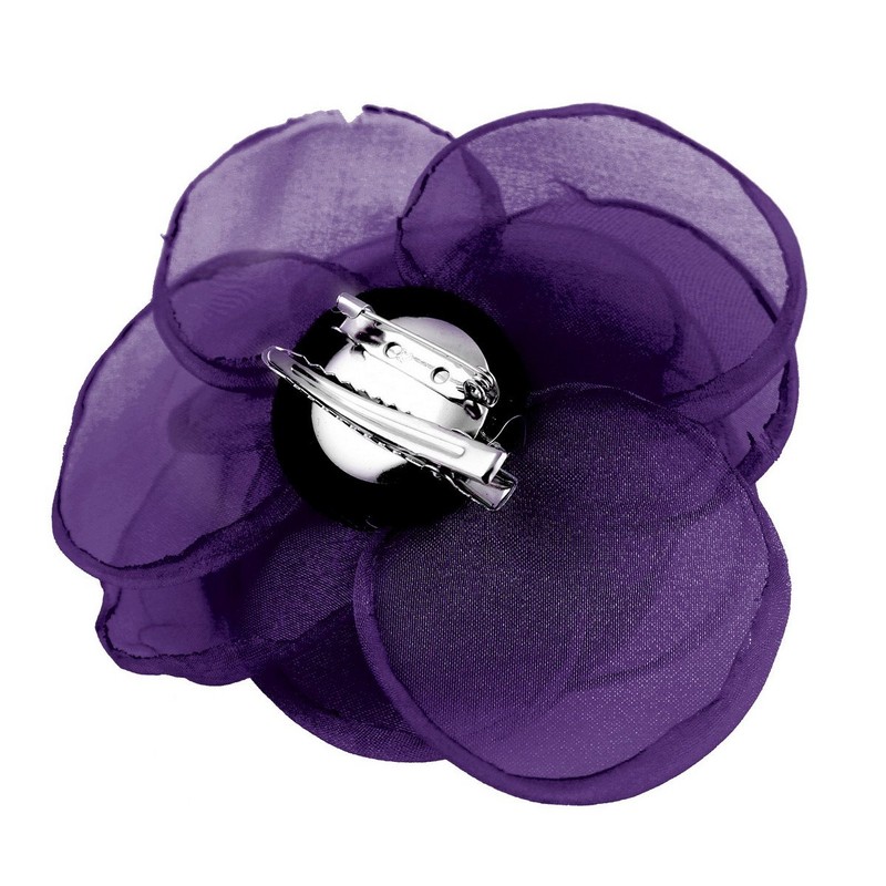 Merida Women's Charming Silk Flower Hair Clip Rose Brooches, Titanium,
