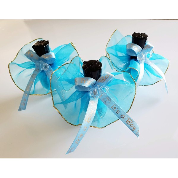 Blue "It's a Boy" 12 Nail Polish Baby Shower (Customize