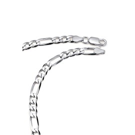 Metal Masters CO. Men's 6MM Sterling Silver 925 Italian Figaro Chain Necklace Unisex