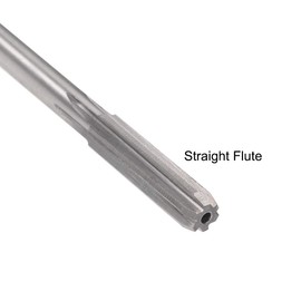 sourcing map 6.3mm Chucking Reamer, HSS Cobalt M35 Lathe Machine Reamer D4 6 Straight Flutes, Round Shank Milling Cutting Tool, for Stainless Steel Alloy Copper Metal