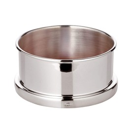 EDZARD Derby Heavy Silver Plated Bottle Coaster with Wooden Base and Velvet, Height 5 cm, Diameter 10 cm