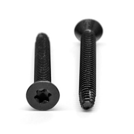 5/16"-18 x 2 1/4" (FT) Coarse Thread Floorboard Thread Cutting Screw 6 Lobe Flat Head Type F Low Carbon Steel Black Phosphate and Oil Pk 100