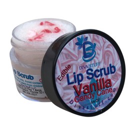Diva Stuff Ultra Hydrating Lip Scrub for Soft Lips, Gentle Exfoliation, Moisturizer & Conditioner, Vanilla Candy Cane – ¼ oz (Made in the USA)