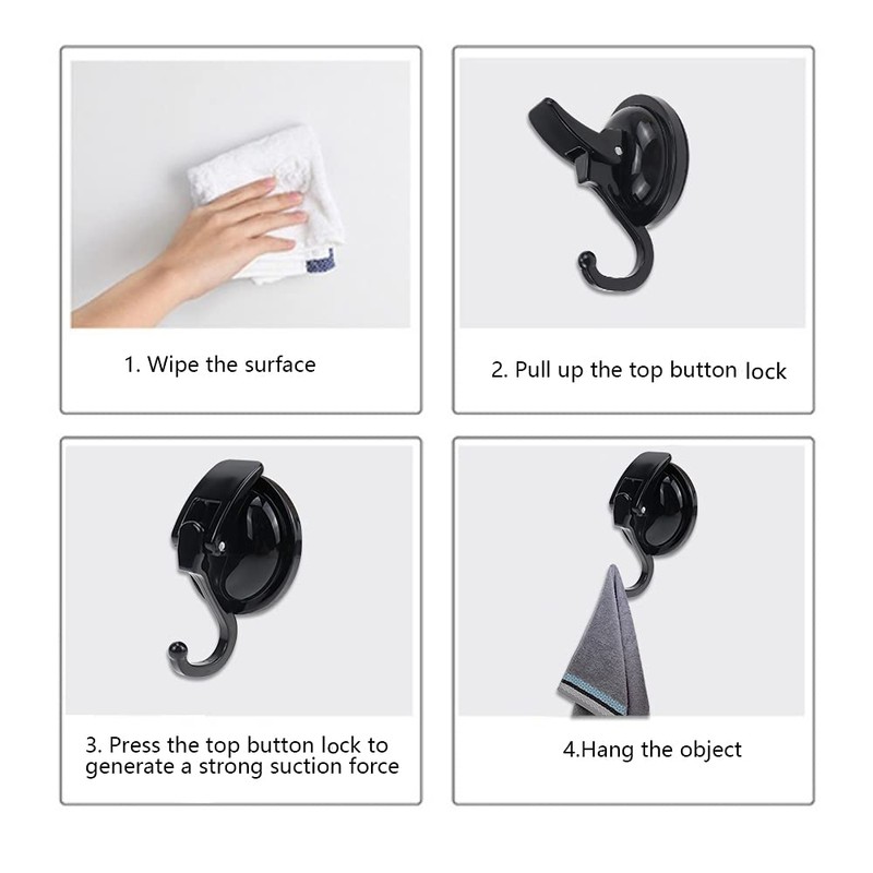 PLCatis Suction Cup with Hooks, Pack of 2, Vacuum Suction