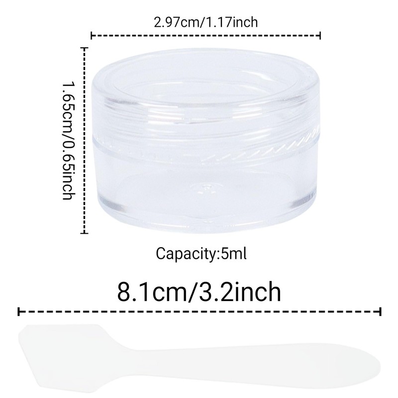 Travel Sample Pots Empty Cosmetic Jars 5ml Clear Cream Container
