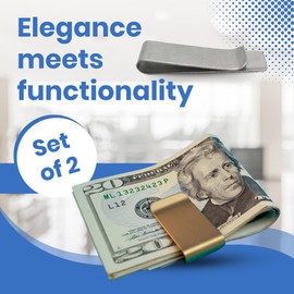 Gadgetime USA Stainless Steel Money Clip Set - Pack of 10, Gold & Silver Money Clip Wallet - Slim, Elegant, Lightweight Money Clips in Bulk - Credit Card & Cash Wallet Alternative for Men & Women