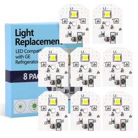 8-Pack Upgrade WR55X11132 WR55X25754 Refrigerator Light Replacement LED for GE Refrigerator, Bright 7500K LED Light Replacement Compatible w/ WR55X30602 WR55X26486 PS4704284 3033142 EAP12172918, etc