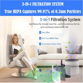 H7122 Filter Replacement parts for GoveeLife H7122 Air-Purifiers: H13 True H-EPA Filter.used for Office bedroom,living room,office