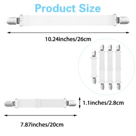 Ironing Board Cover Pad 4 PCS Mini Suspenders Hanger over Covers With Padding Standard Size Hook Braces Fasteners Cord Holder For Accessories Plate Sheet Hold Cushion Clip Flat and Secure Tension Clip