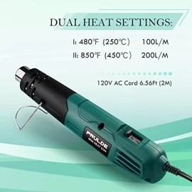 NEU MASTER PRULDE Mini Heat Gun, 380W 2-Temp 480°F-850°F (250°C-450°C) Fast Heat Hot Air...