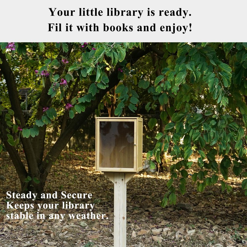 Outdoor Little Library Mount Stable Wood Book Storage Box Bracket,