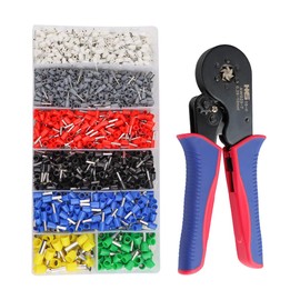 HKS Ferrule Crimping Tool Kit - Hexagonal Ferrule Crimper Plier (AWG 23-7) with 1900pcs Wire End-Sleeves Terminals Kit