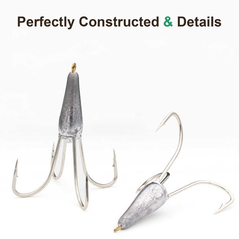 2pcs Snagging Hooks Snagging Weighted Treble Hooks Large Fishing Hooks