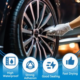 Hzutloer 3.38 OZ Tire Repair Glue,2PCS 50ML Black Tire Rubber Strong Adhesive,Tire Repair Sealant,Tire Fix Super Glue for Car,Motorcycle,Pickup Truck,Tractor, bikesTire Patch Glue