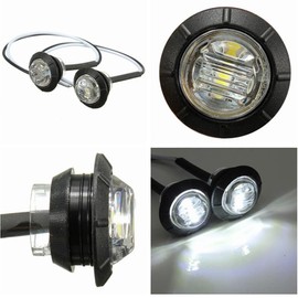 Beatus Embedded Side Markers, Turn Signals, Bike Handles, Cowls, Trucks, Cars, Waterproof, Safe on Rainy Days, Set of 2 (White)