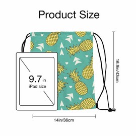Sotunad Be The Queen Drawstring Bags Beautiful White Romantic Dreaming Swan Princess Draw String Back Bag Men Women (Yellow Pineapple)
