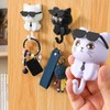 LINTRA 4 Stück Schlüsselbrett Katze, Katze mit Brille Wandhaken Bunt,