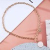 Enautoabs Plated Chunky Chain Necklace Gold Round Shell Coin Disc