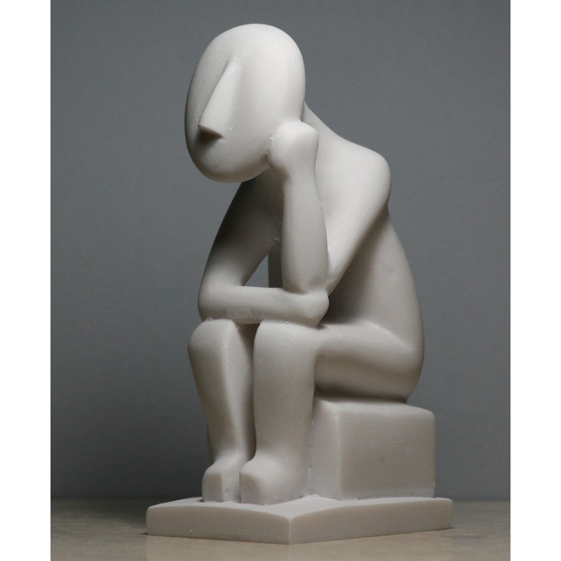 Thinker Cycladic Greek Art Figurine Idol Modern Statue Sculpture Handmade