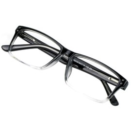 VisionGlobal Blue Light Blocking Glasses for Women/Men, Anti Eyestrain, Computer Reading, TV Glasses, Stylish Square Frame, Anti Glare (Black, 2.00 Magnification)