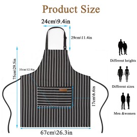 DDUP Adjustable Apron Unisex Aprons with Double Pocket, Cooking Baking Apron Kitchen Chef Aprons for Women Men,Home Kitchen Butchers BBQ Restaurant Coffee House (BLACK)