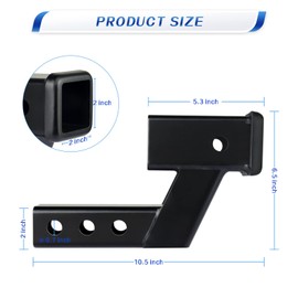 4" Drop/Rise Trailer Hitch Receiver Adapter Extension, Trailer Hitch Riser Extender, 2-inch Receiver Hitch Riser with Pin and Clip
