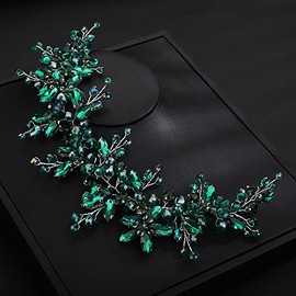 Teyglen Diadema De Boda De Cristal, Diadema De Novia Con Flores Y Diamantes De Imitación, Enredadera Para El Cabello, Delicadas Piezas De Cristal Para El Cabello De Novia, Tocados Hechos A Mano, Acces