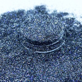 Black Grayish Fine Holographic Glitter for tumblers Nail Art Crafts and is Solvent Resistant (1oz)