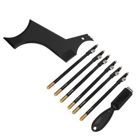 Barber Pencil Set, Precision Hairline Shaping Pencils Ruler Comb Magic Chalk Beard Guide Shaping Lineup Tool Professional Grooming Tools for Men Hairline and Beard Design (black)
