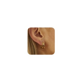 Risamil Chunky Gold Hoop Earrings for Women Trendy…