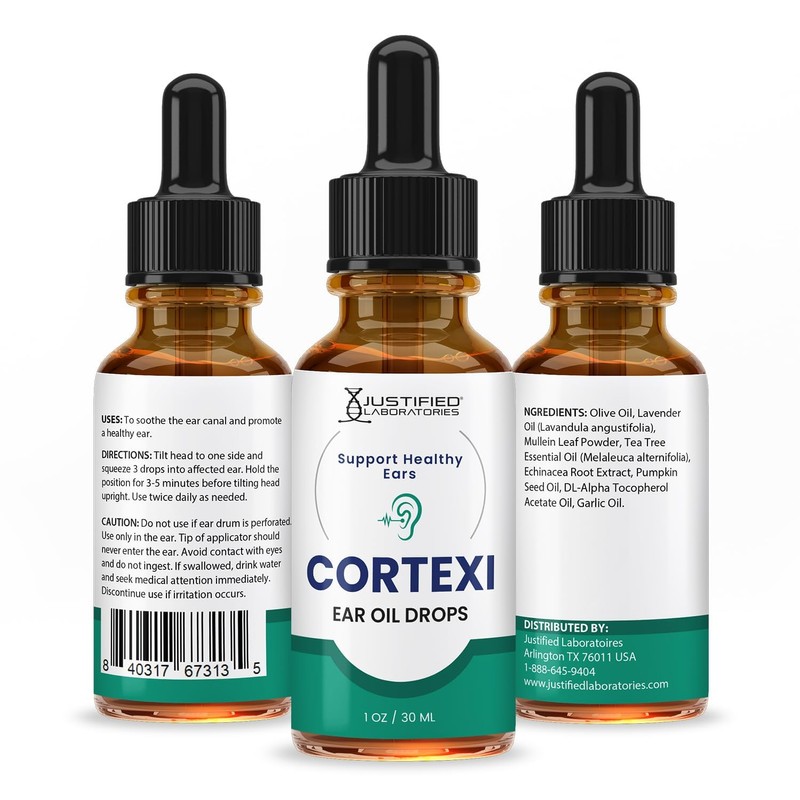 Justified Laboratories Cortexi Ear Drops Cortexi Healthy Eardrum Oil Supports