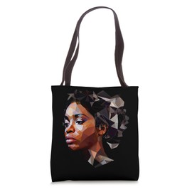 Polygonal Portrait Geometric Art Modern Style Tote Bag