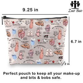 Zuo Bao Cute Kidney Injury Medical Gift Dialysis Nurse Gift Nephrology Respiratory Cosmetic Bag Liver Disease Healthcare, KIDNEY STONED