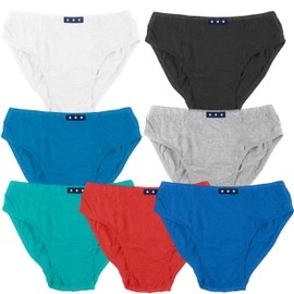 Purdashian Boys Cotton Mix Briefs Multipack - Training Pants, Toddler Size 7-8, Pack of 7, Mixed Colours