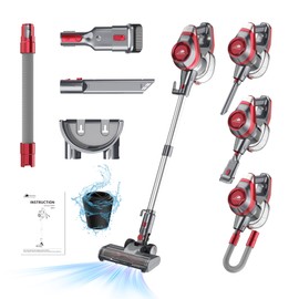 Intercleaner Corded Vacuum Cleaner, 20KPa Powerful Suction with 2 Operation Mode, Multifunction Lightweight Bagless Stick Vac with Handheld, Ultra Quiet, for Hardwood Floor Carpet Car Pet Hair