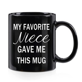 WENSSY Uncle Gifts, My Favorite Niece Gave Me This Mug, Birthday Father's Day Gift for Uncle 11 Oz Black