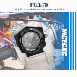 NICECNC Black Aluminum Alloy Fully Transparent Camshaft Cover Compatible with Yamaha Raptor YFM 700 2006-2024, Raptor 700 R 2009-2024, Raptor 700 SE 2009-2024