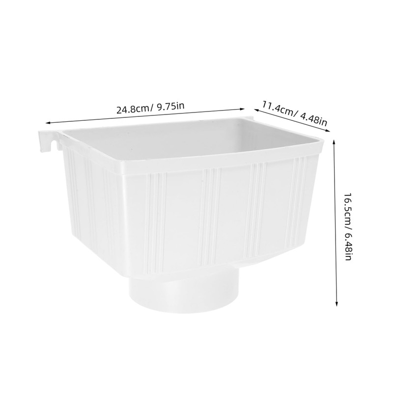 KONTONTY Square Rainwater Collection Module for Downspout PVC Diverter for