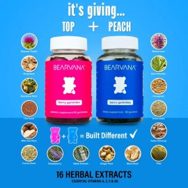 BEARVANA Gummies Combo Pack - Fitness Aid - Women’s Support Supplement - Berry Flavored - Herbs & Multivitamins